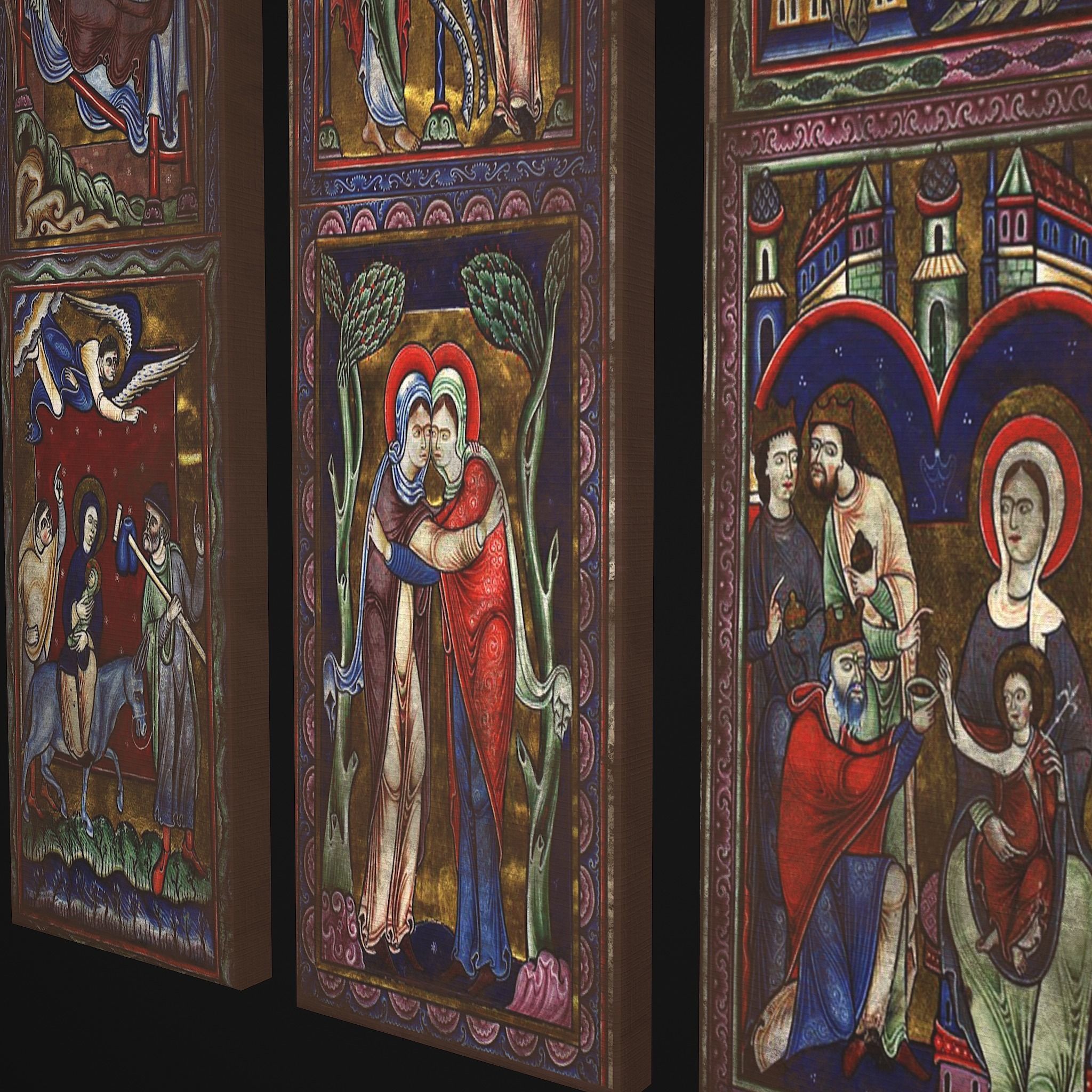 Medieval Long Paintings Five Pack 3D Model Collection_12