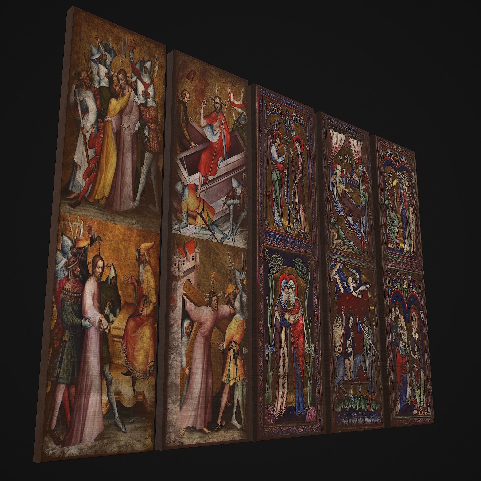 Medieval Long Paintings Five Pack 3D Model Collection_6