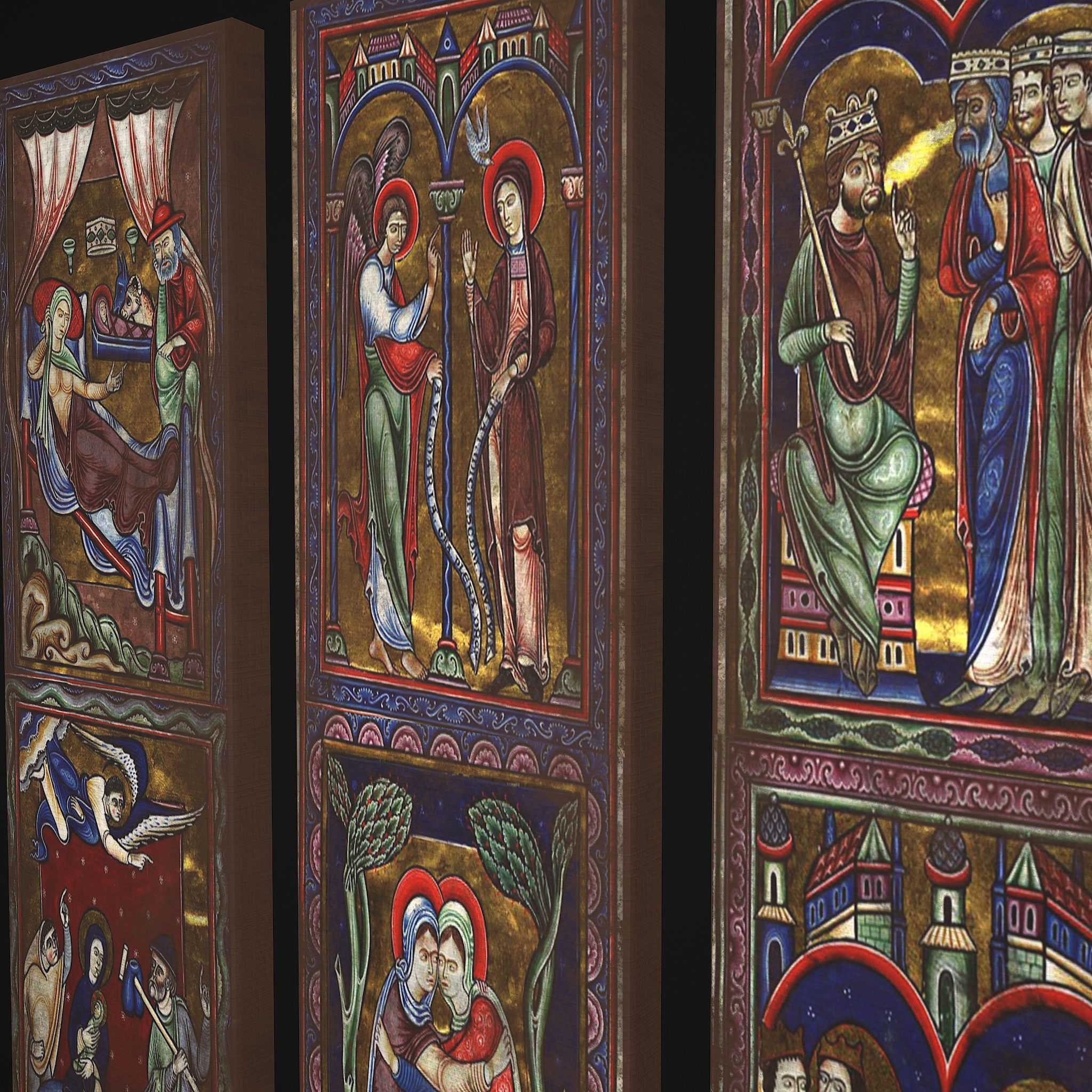Medieval Long Paintings Five Pack 3D Model Collection_13