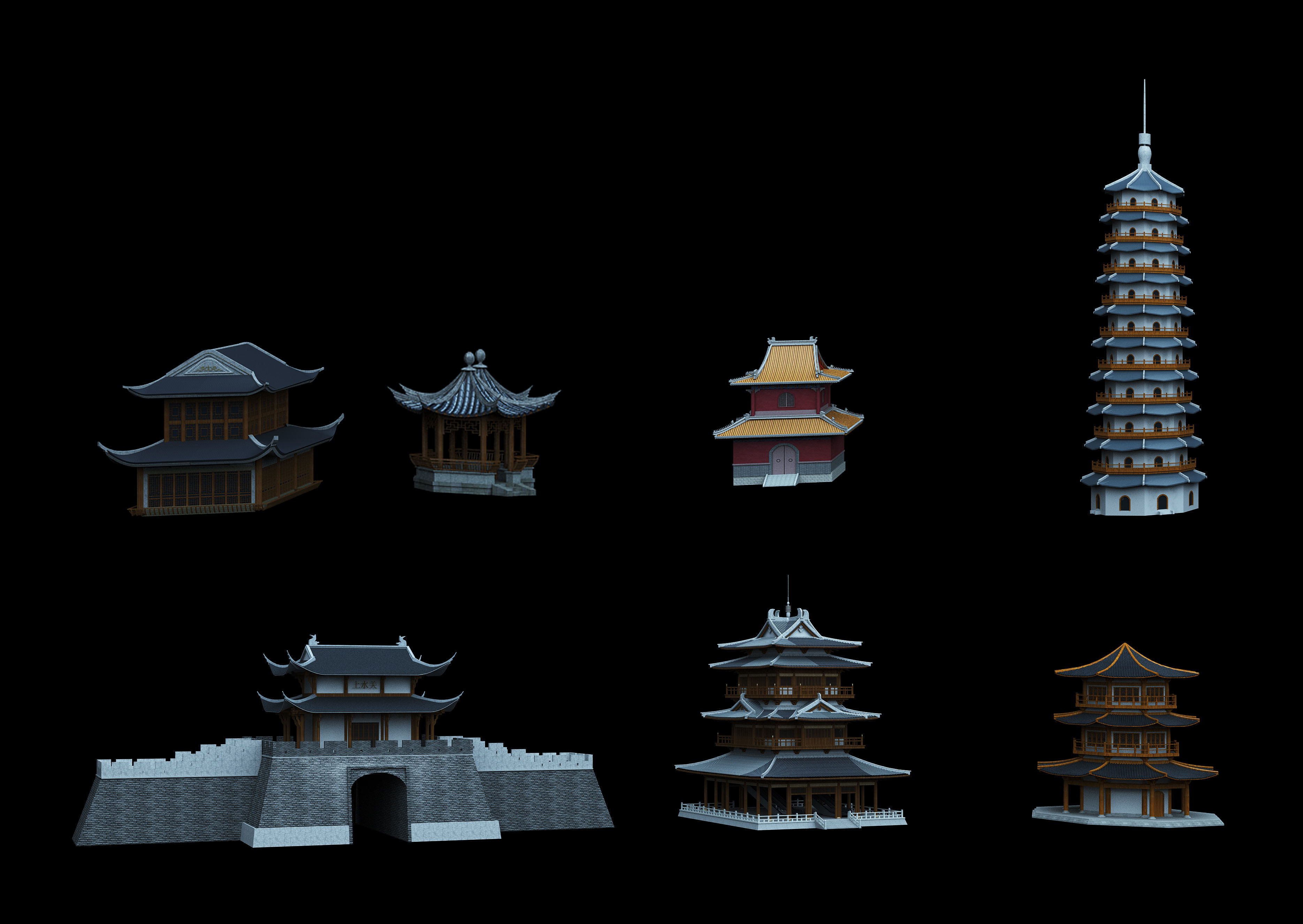 Ancient Chinese Architecture 01 3D model_3