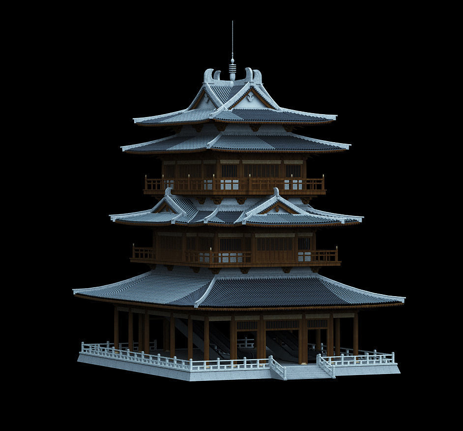 Ancient Chinese Architecture 01 3D model_10