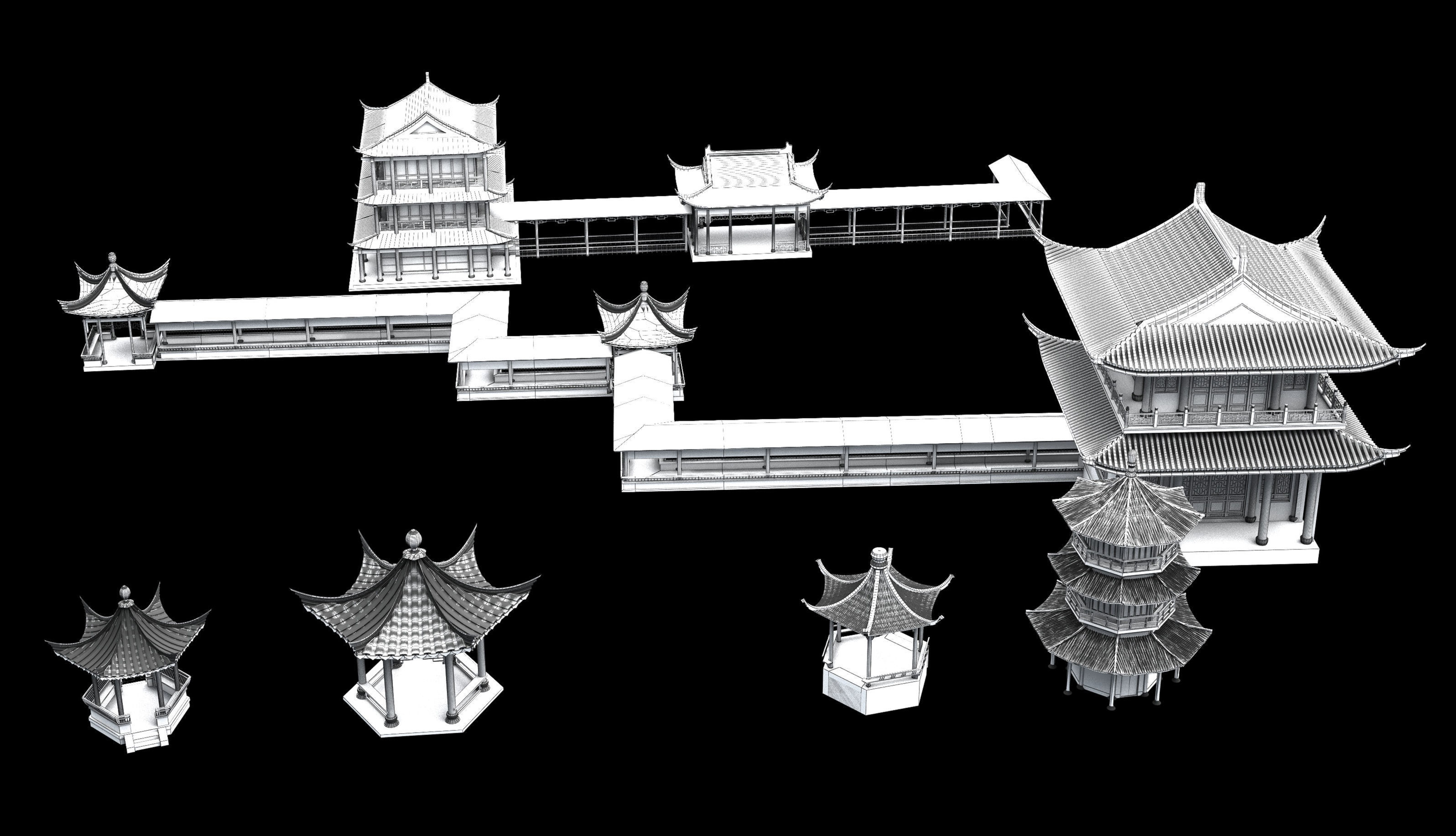 Ancient Japanese architecture02 3D model_1