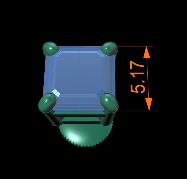 SQUARE EMERALD CUT 4 PRONG SOLITAIRE EARRING Mix Size 3D print model_22