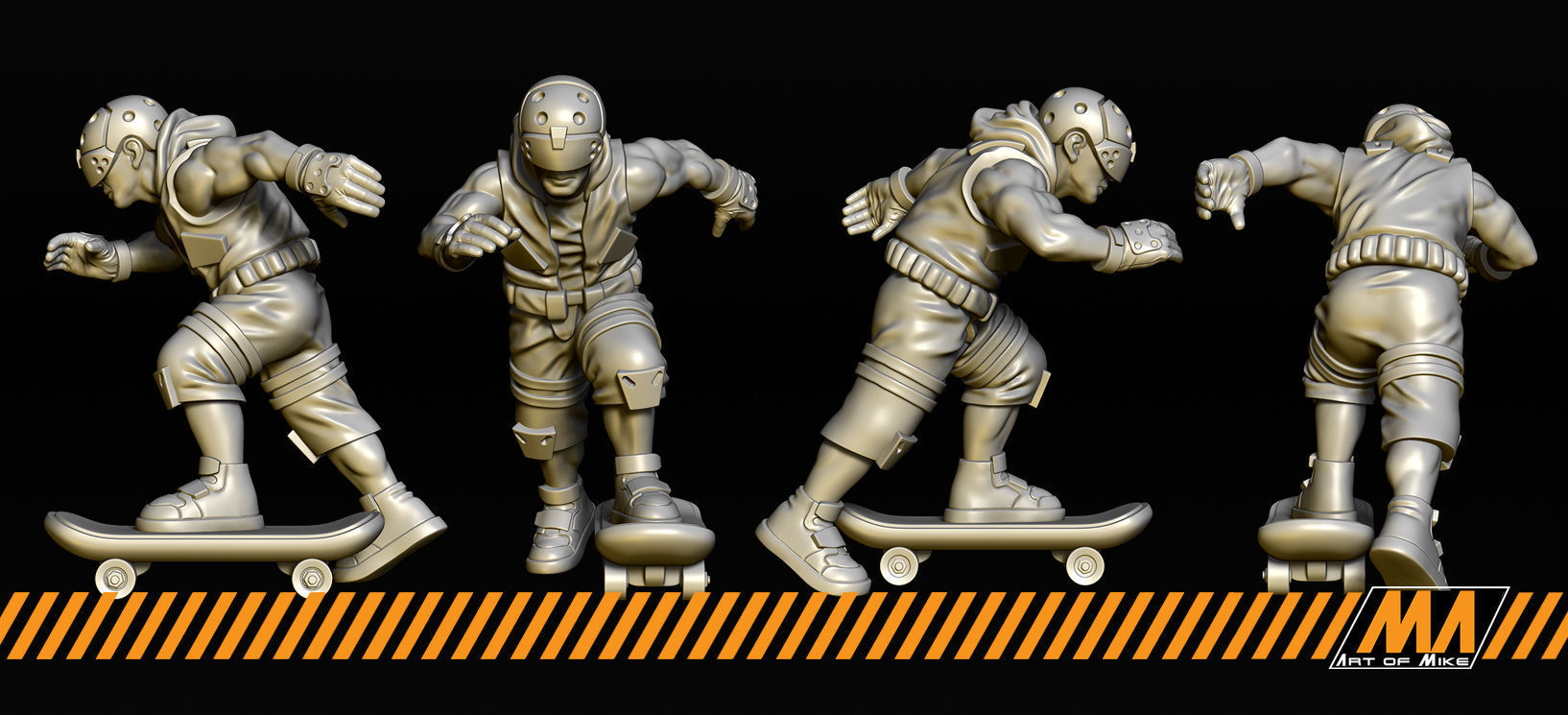 Skateboarders  3D print model_1