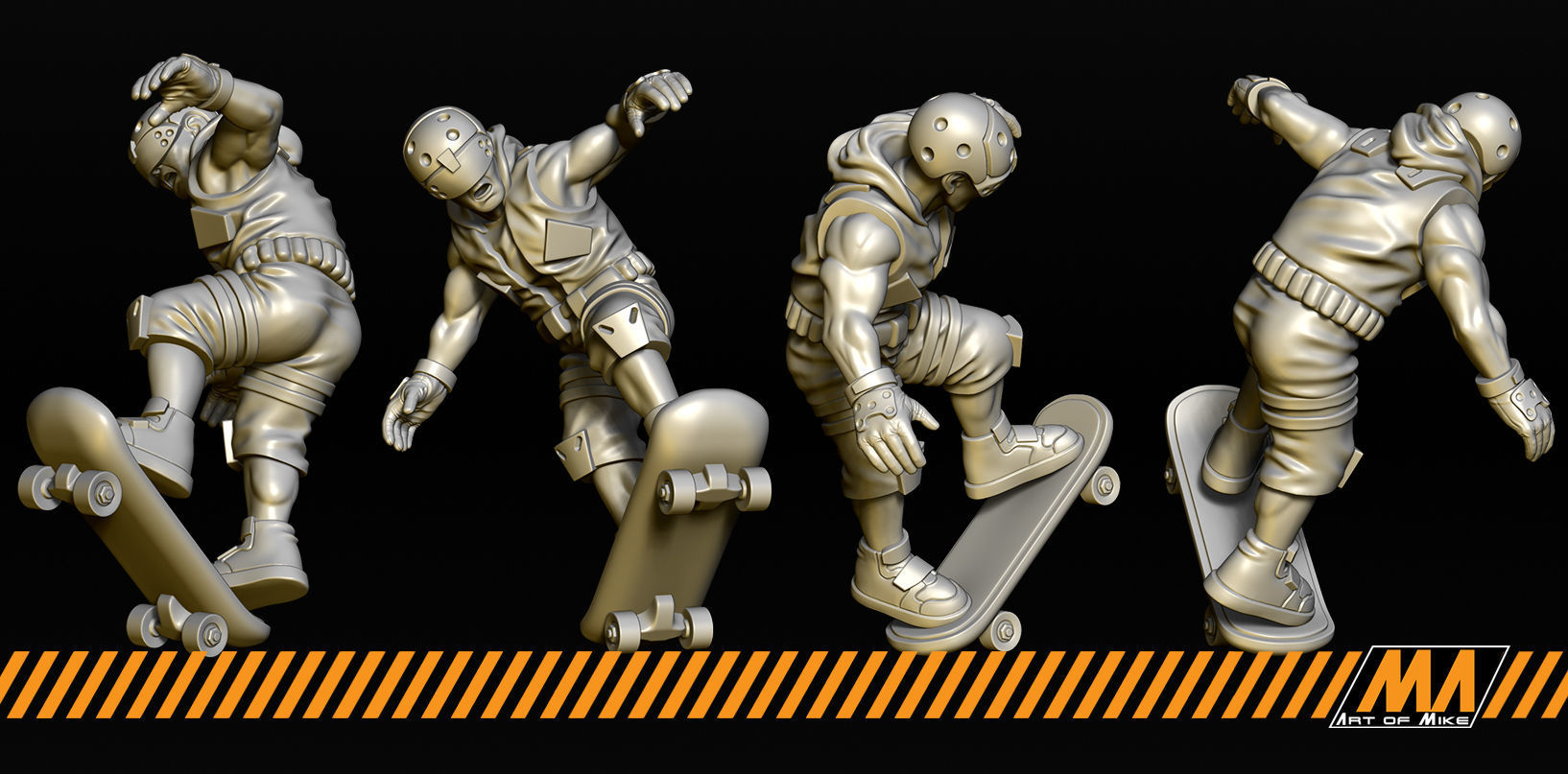 Skateboarders  3D print model_2