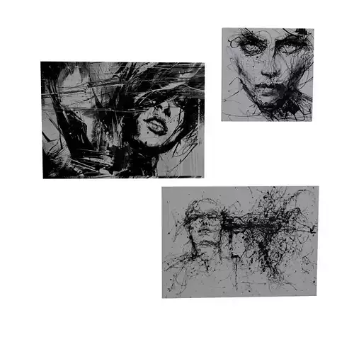 black and white paintings