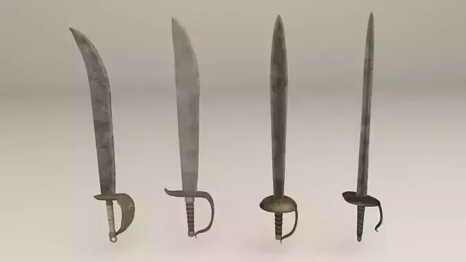 Pirate swords pack Low-poly 3D model