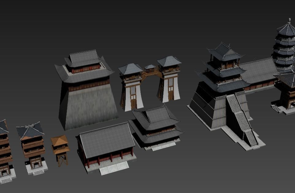 Ancient Chinese Architecture 03 Low-poly 3D model_18
