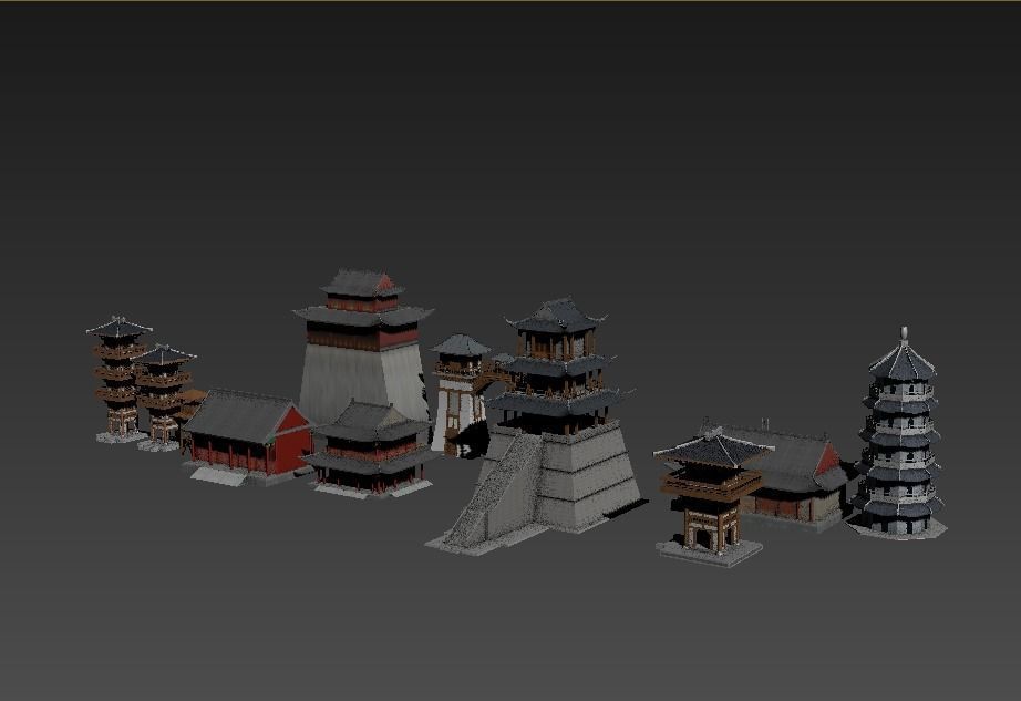 Ancient Chinese Architecture 03 Low-poly 3D model_14