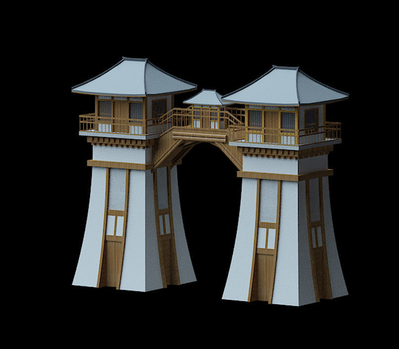 Ancient Chinese Architecture 03 Low-poly 3D model_11