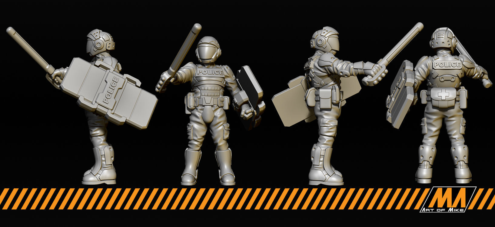 Street cops 3D print model_2