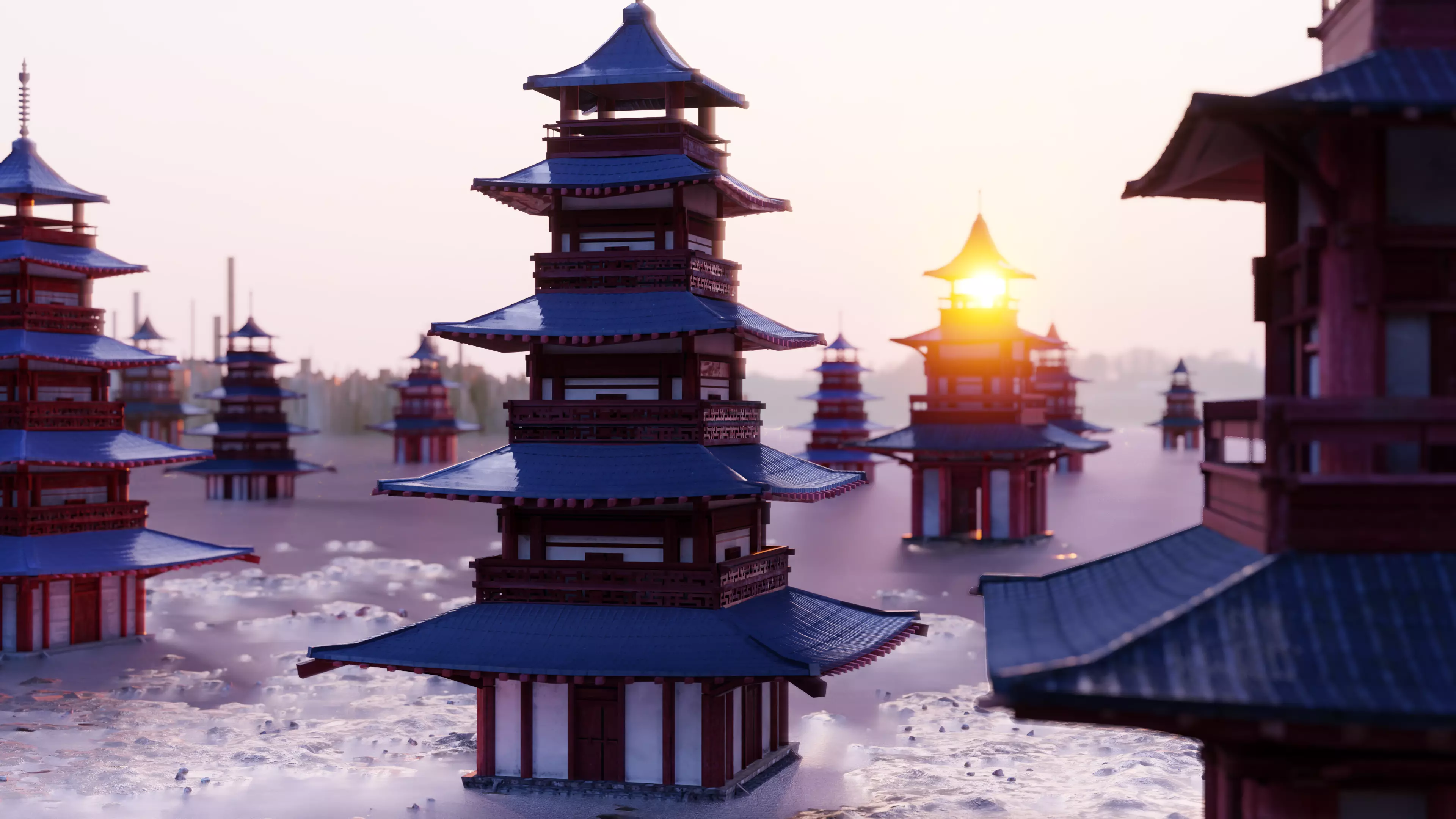 japan temple Low-poly 3D model