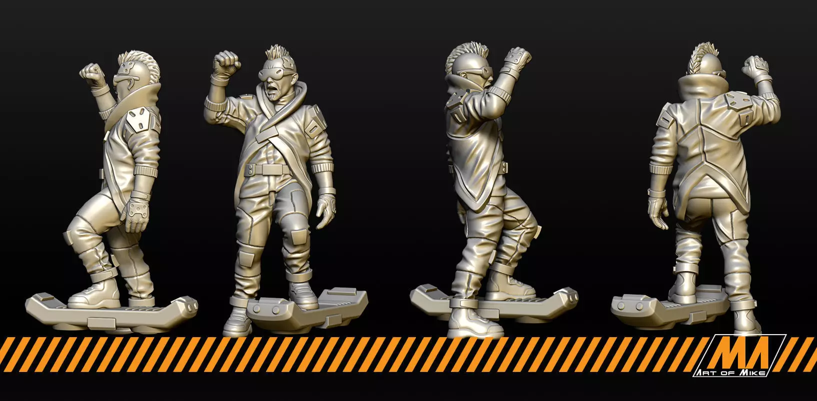 Cyberpunk civilians 3D print model