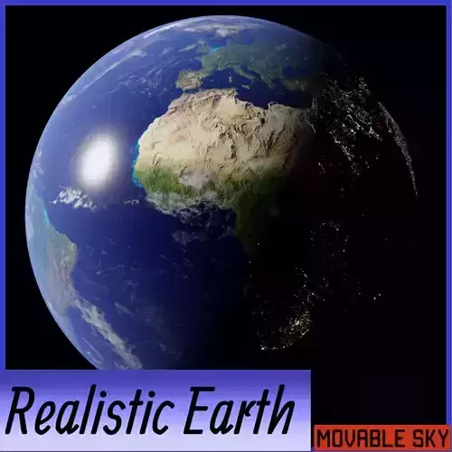 Realistic Earth 3d model from space  Free 3D model