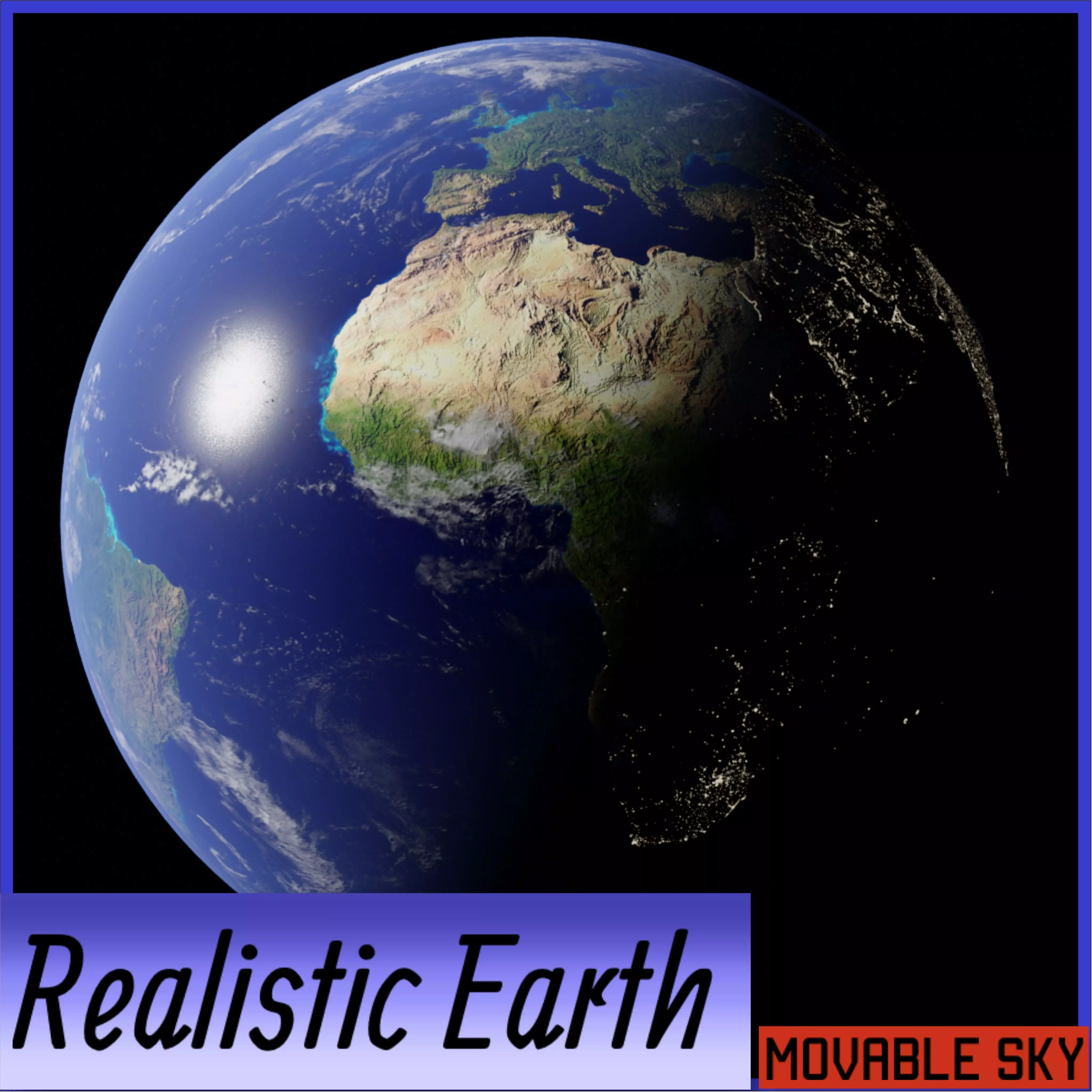 Realistic Earth 3d model from space Free 3D model