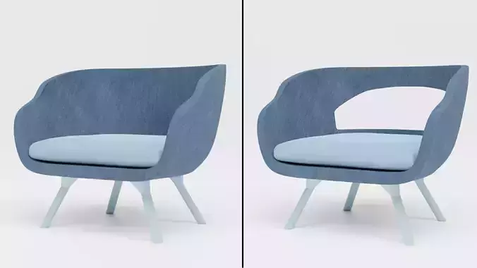 Modern Armchair Blue Jeans