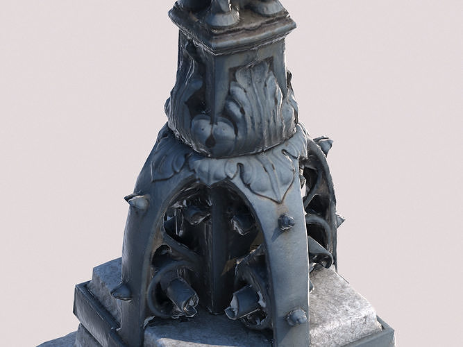 Street lamp Low-poly 3D model 7