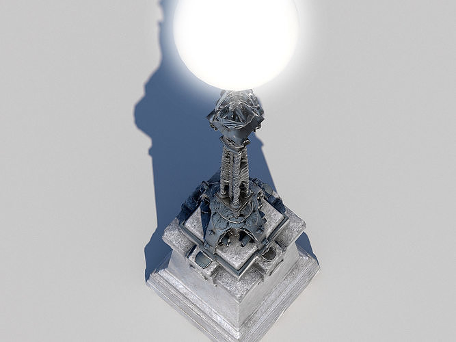 Street lamp Low-poly 3D model 4