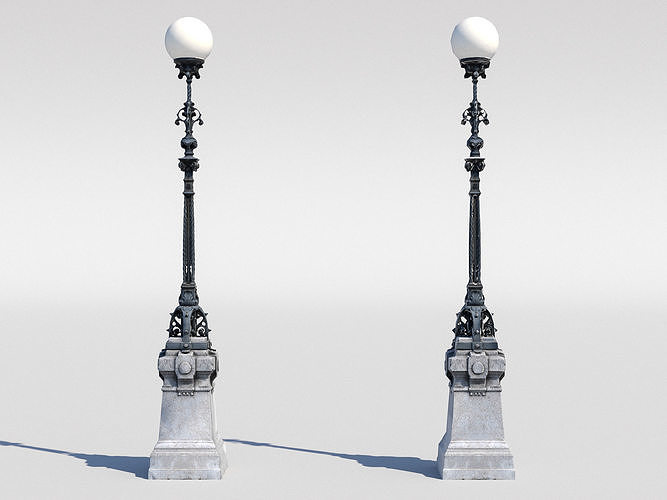 Street lamp Low-poly 3D model 3