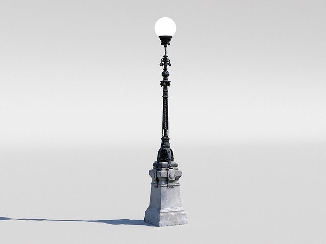 Street lamp Low-poly 3D model 2
