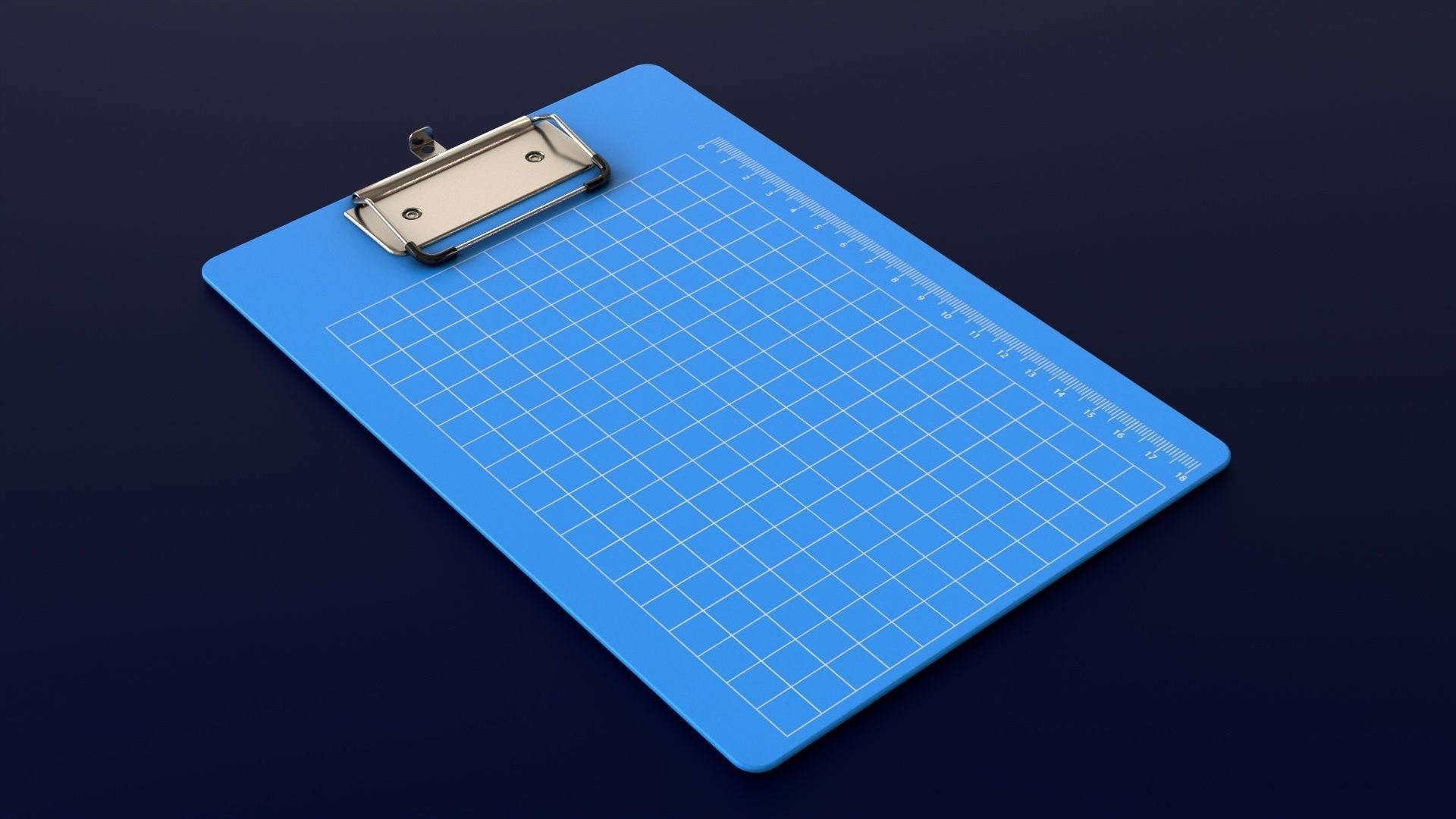 Clipboard with wall hanger Low-poly 3D model_3