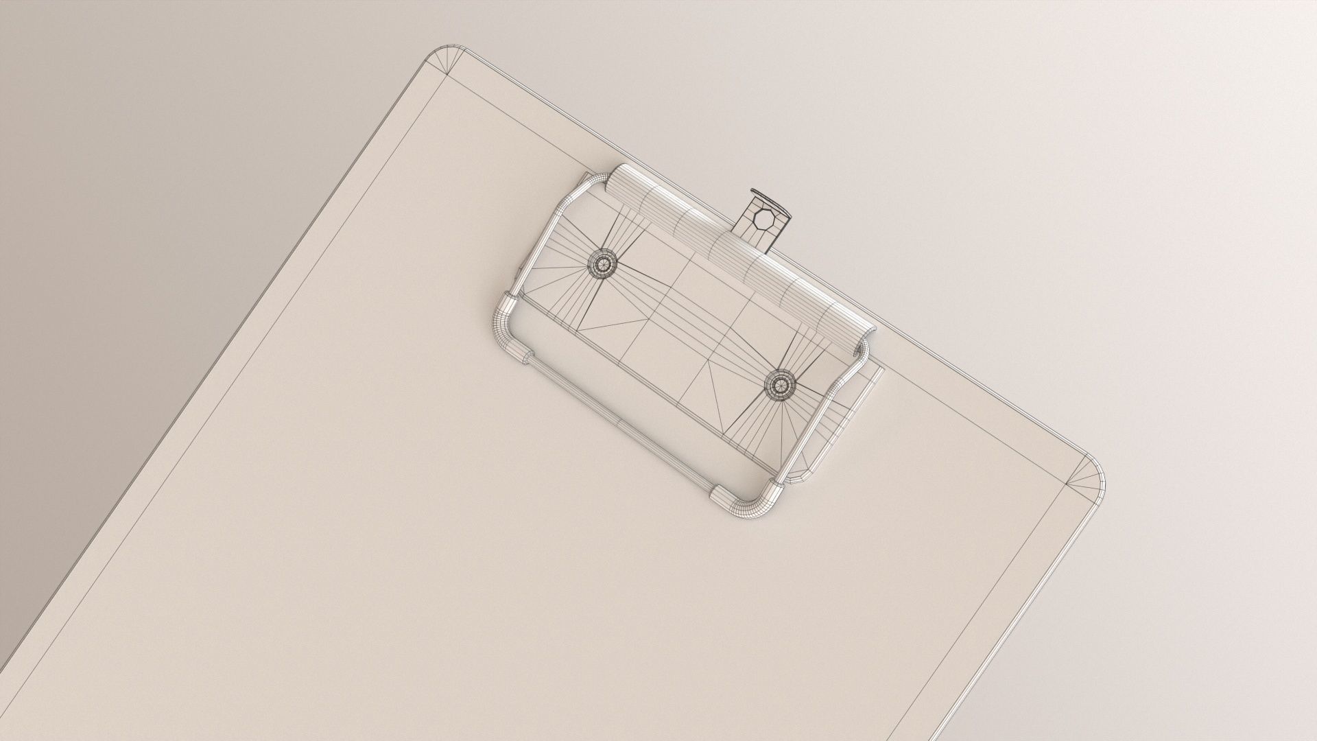 Clipboard with wall hanger Low-poly 3D model_14