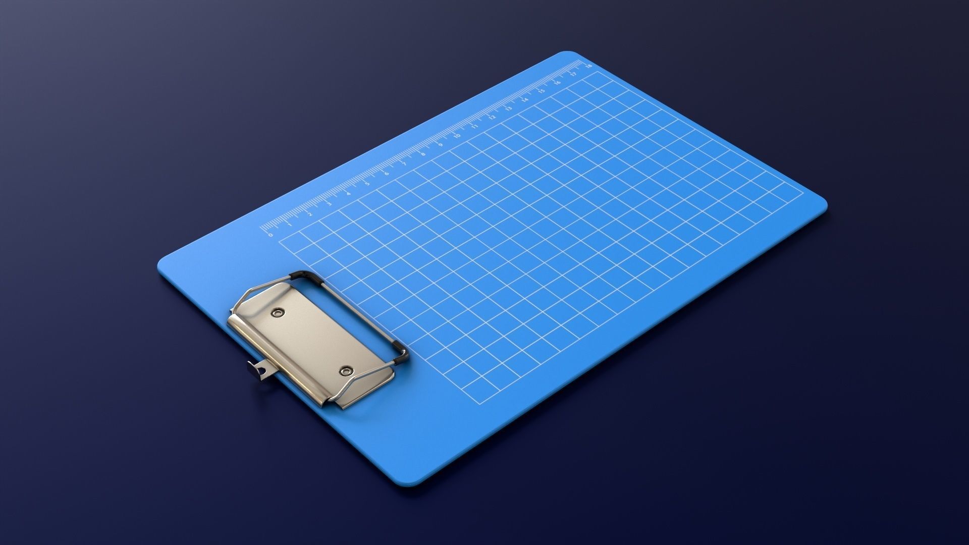 Clipboard with wall hanger Low-poly 3D model_5