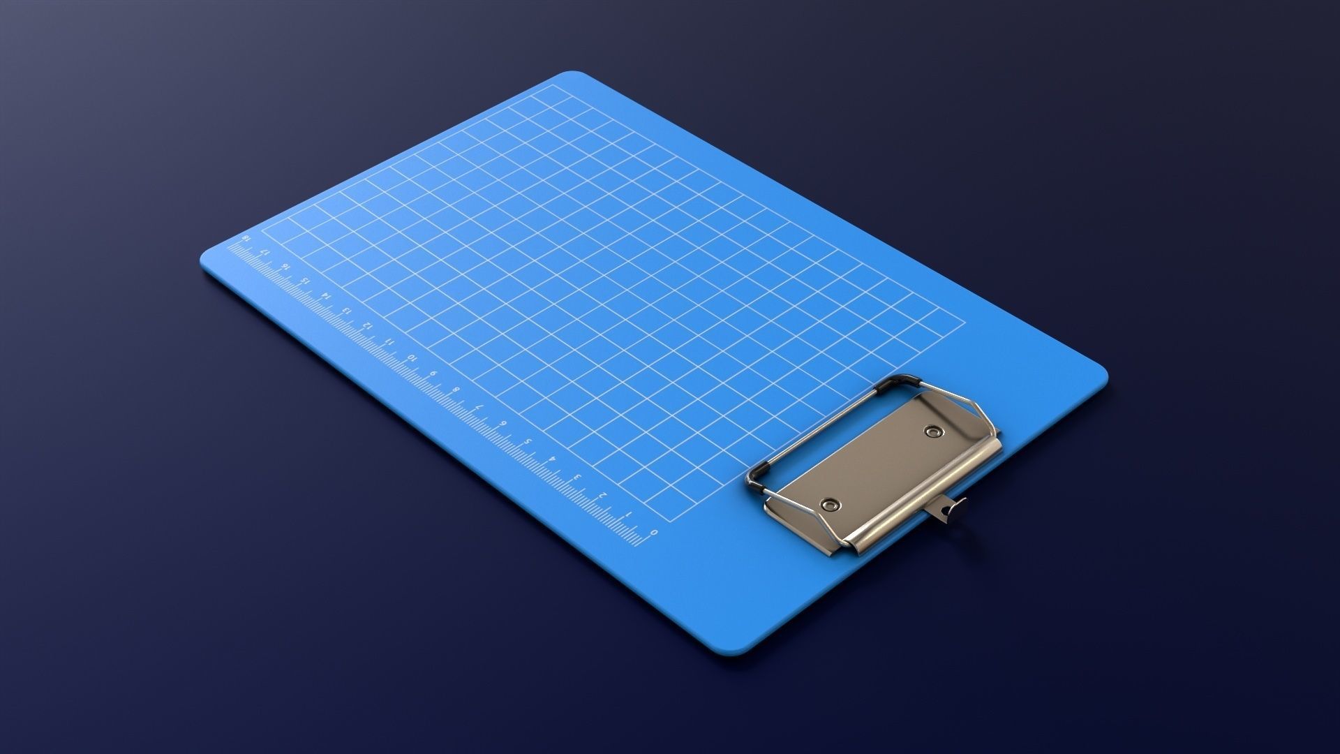 Clipboard with wall hanger Low-poly 3D model_7