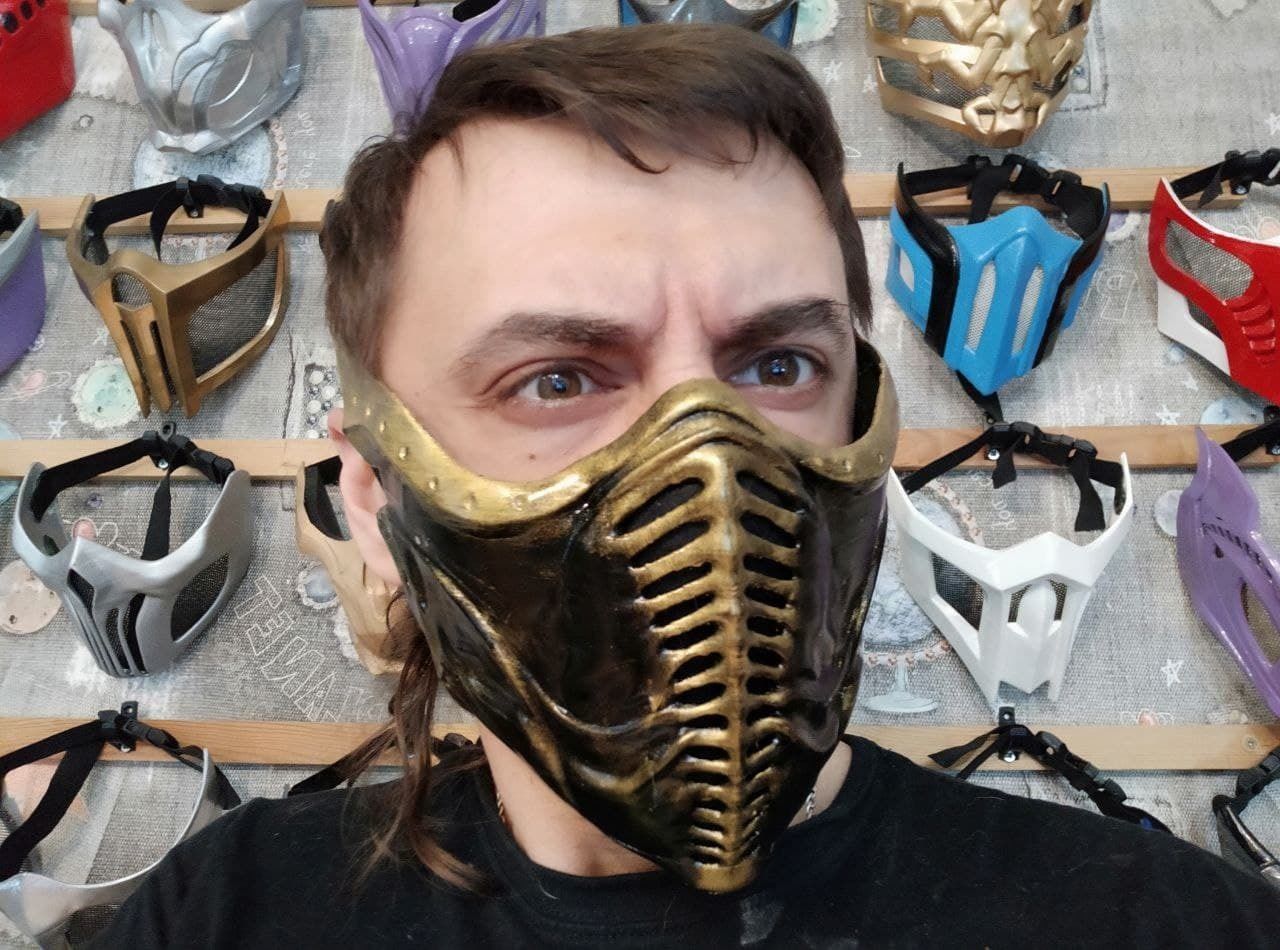 Noob Saibot mask from Mortal Kombat 11 - Darkness 3D print model_8