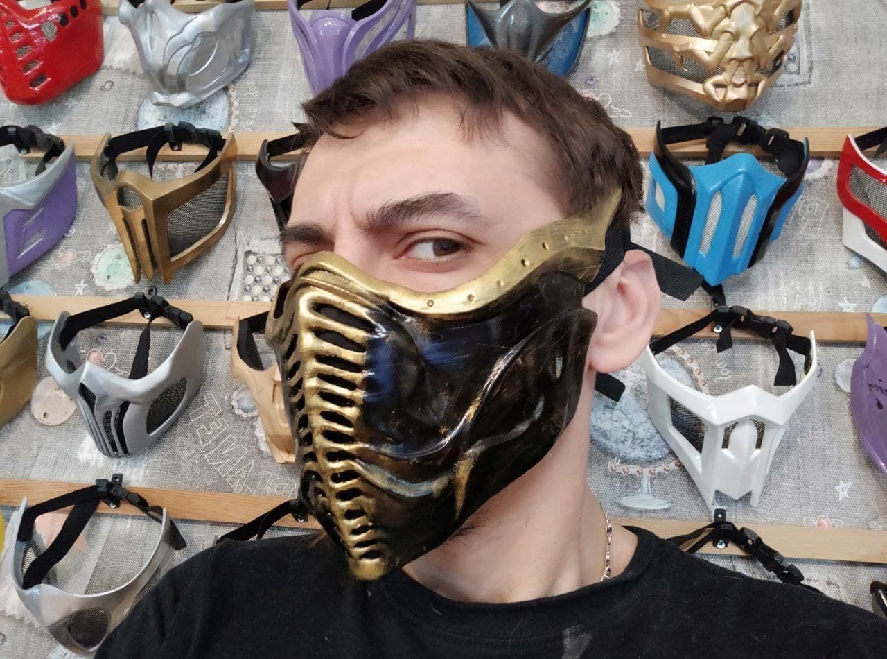 Noob Saibot mask from Mortal Kombat 11 - Darkness 3D print model_9