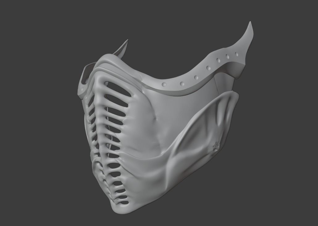 Noob Saibot mask from Mortal Kombat 11 - Darkness 3D print model_17