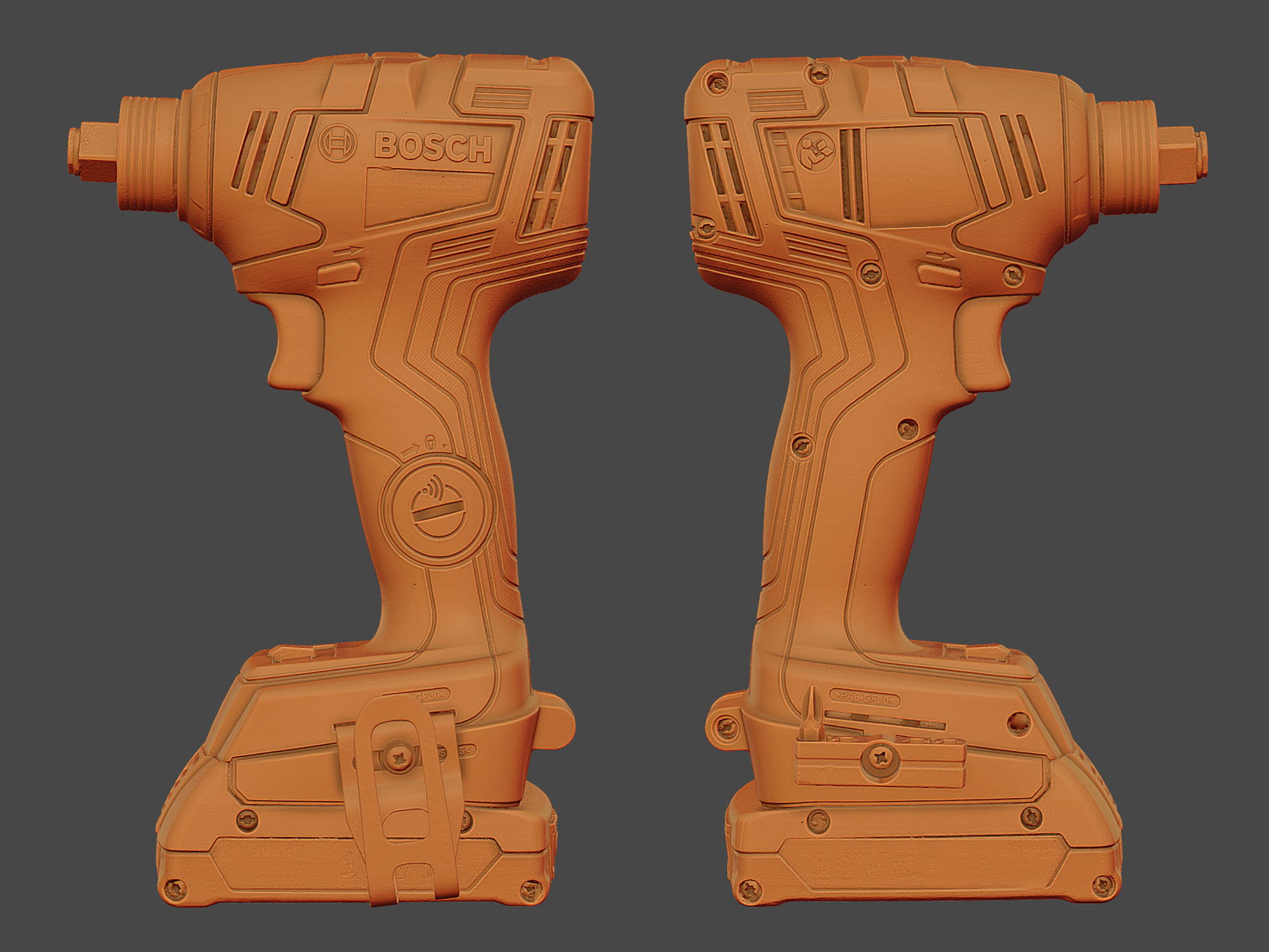 Bosch GDX 18V-200 C Cordless Wrench RAW Scan 3D model_5