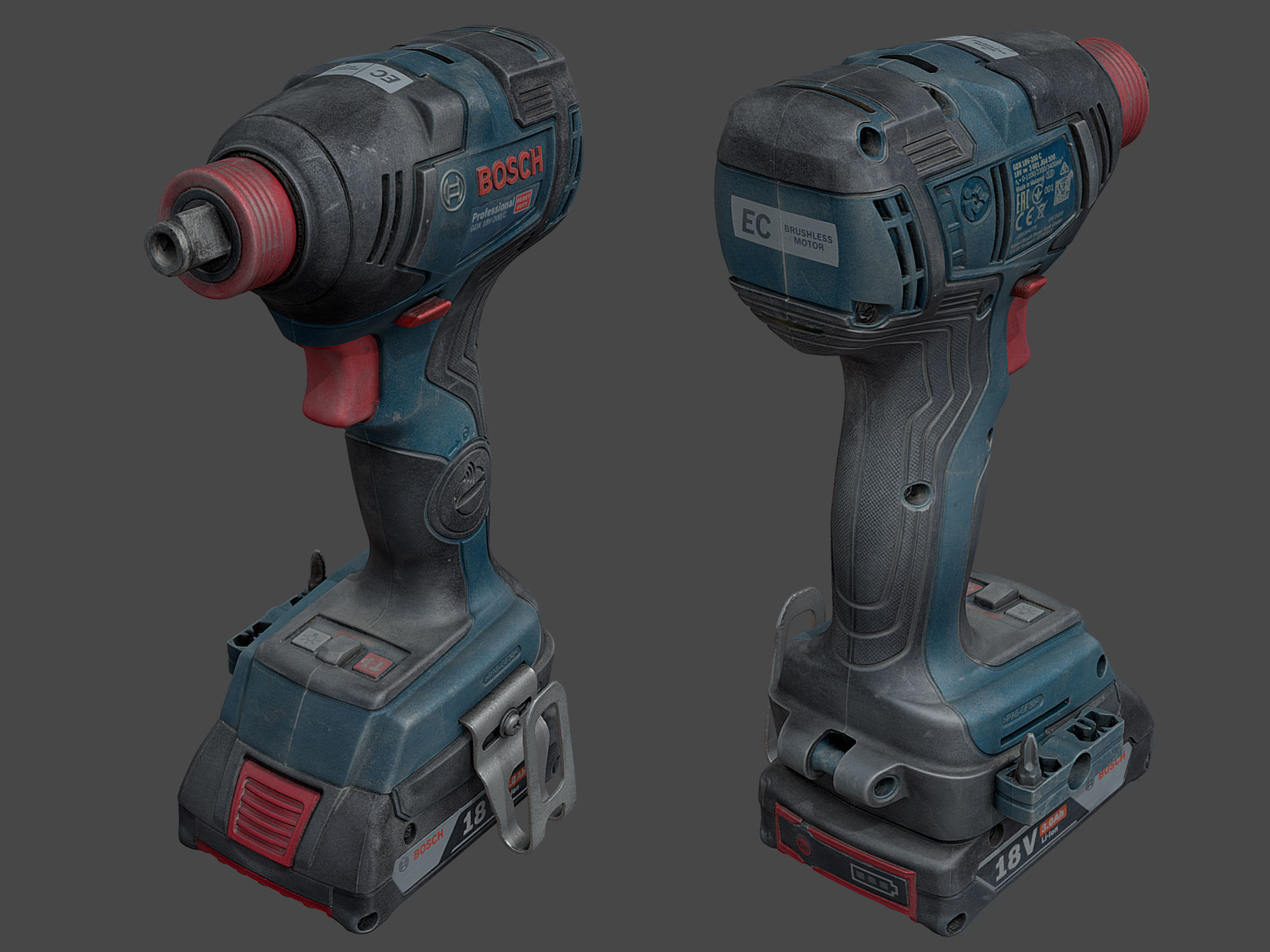 Bosch GDX 18V-200 C Cordless Wrench RAW Scan 3D model_2