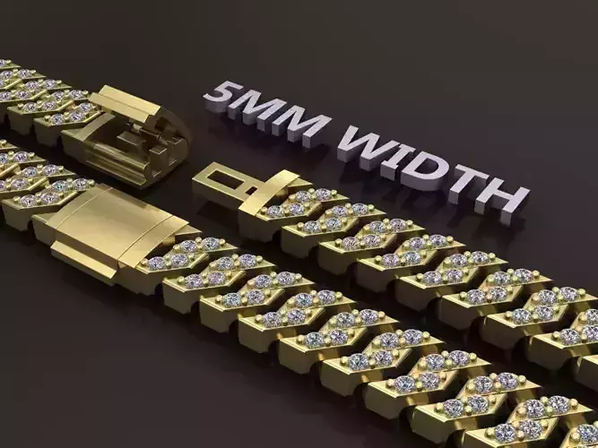 Cuban Diamond Chain Link Box Style 5MM WIDTH 