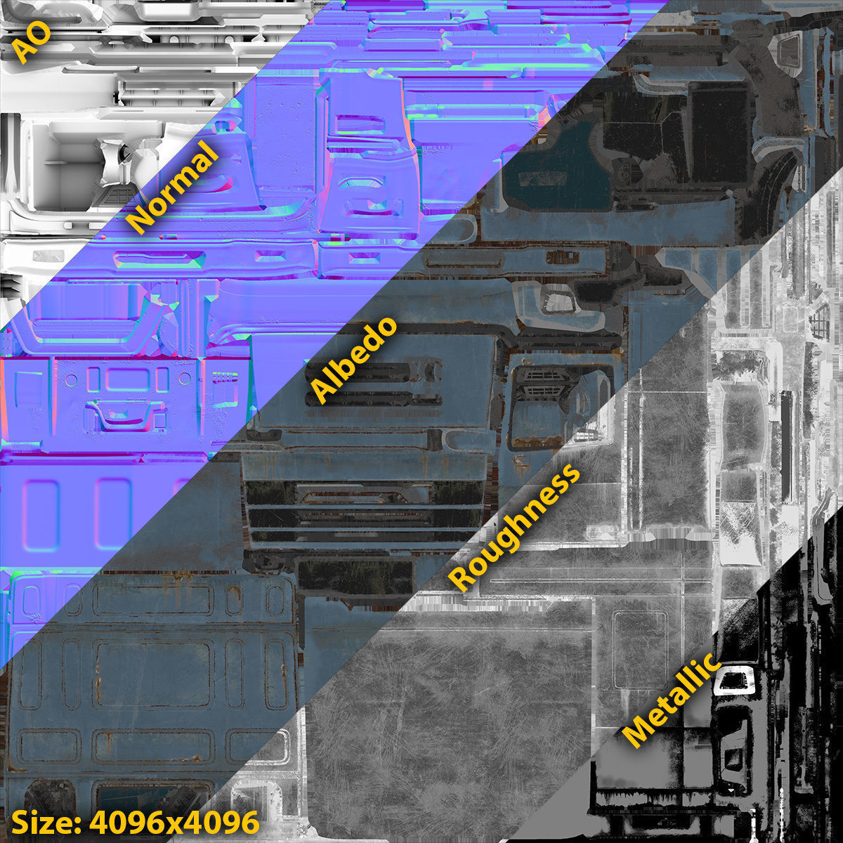 Truck Cab Rusty Low-poly 3D model_14