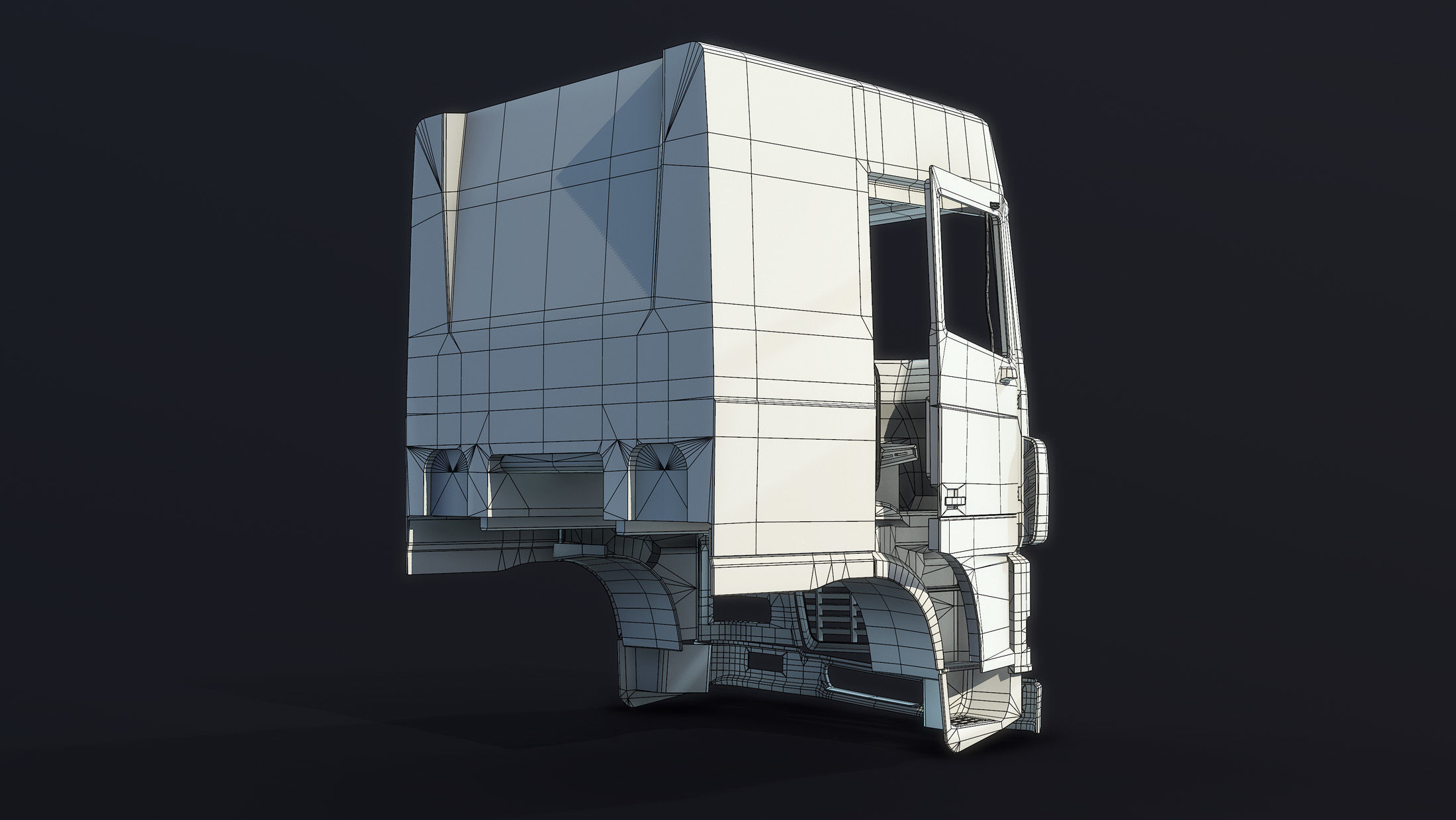 Truck Cab Rusty Low-poly 3D model_13