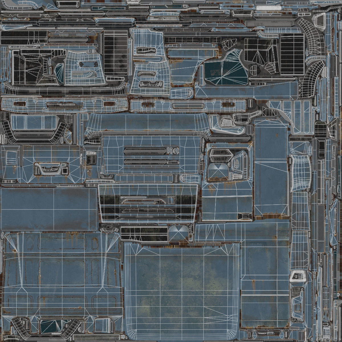 Truck Cab Rusty Low-poly 3D model_15