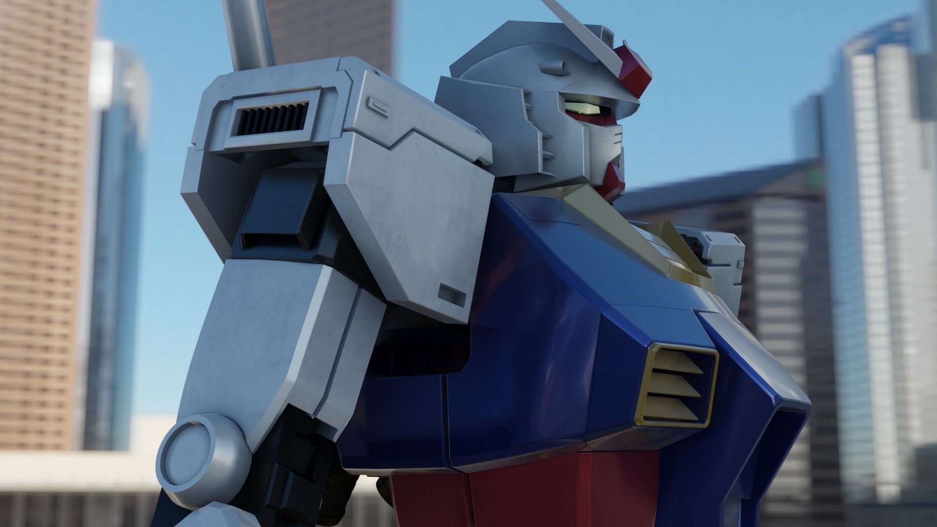 Blender 3D  RX-78 GUNDAM  rigged 3D model_2