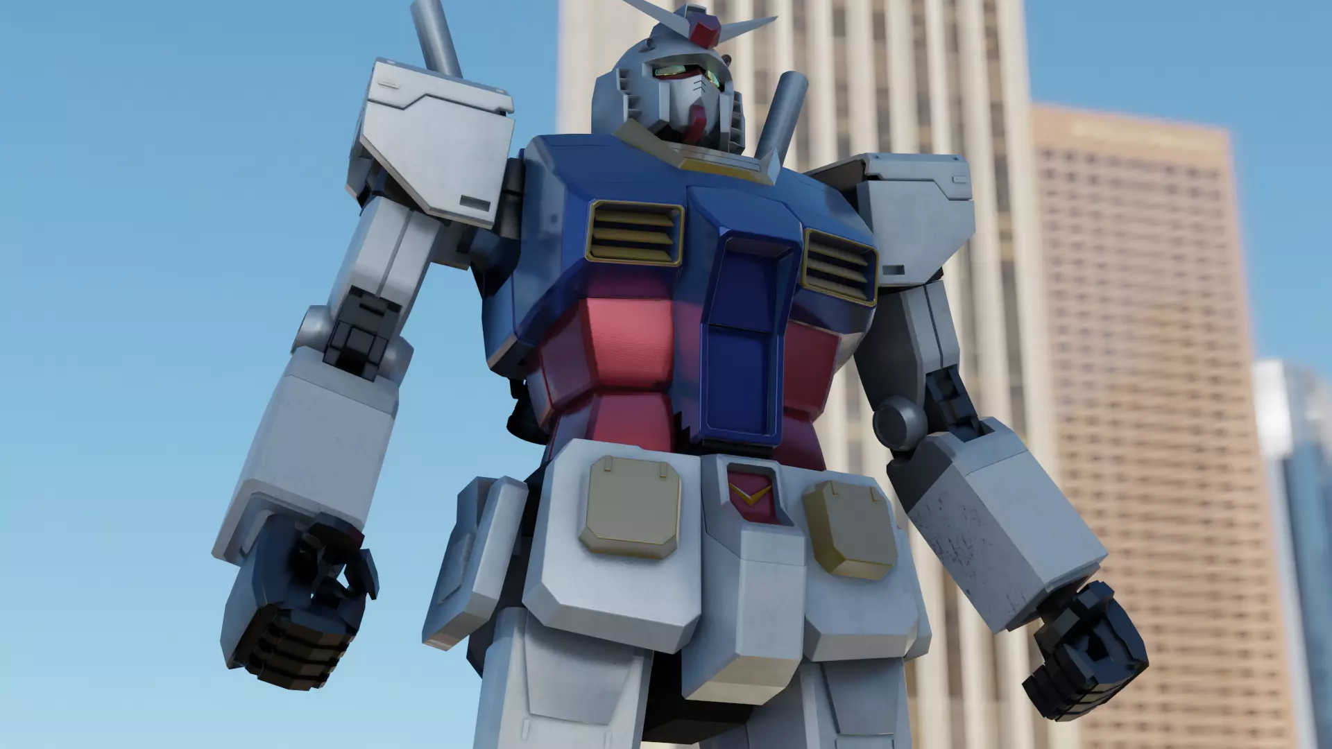 Blender 3D  RX-78 GUNDAM  rigged 3D model_0