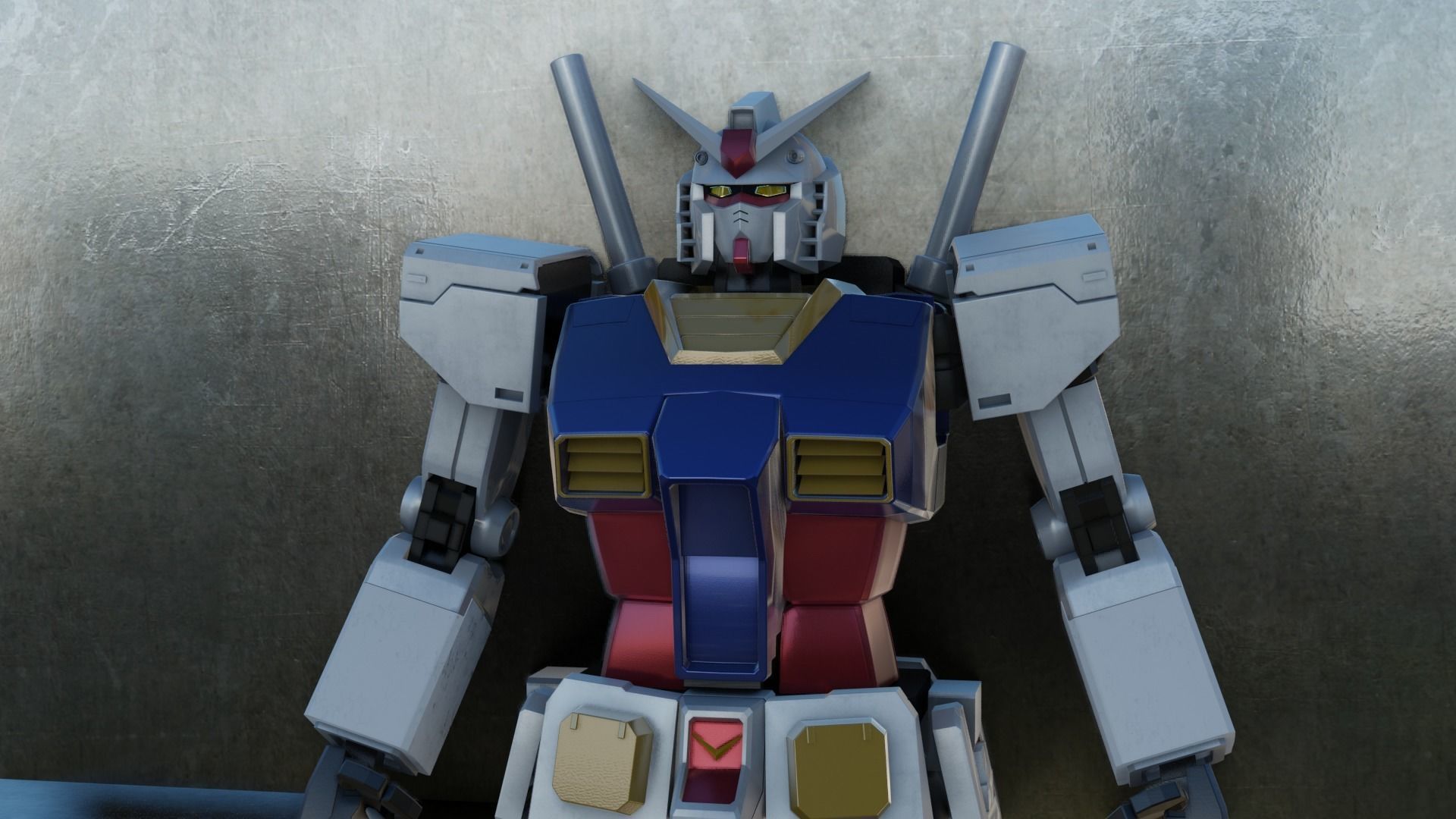 Blender 3D  RX-78 GUNDAM  rigged 3D model_5