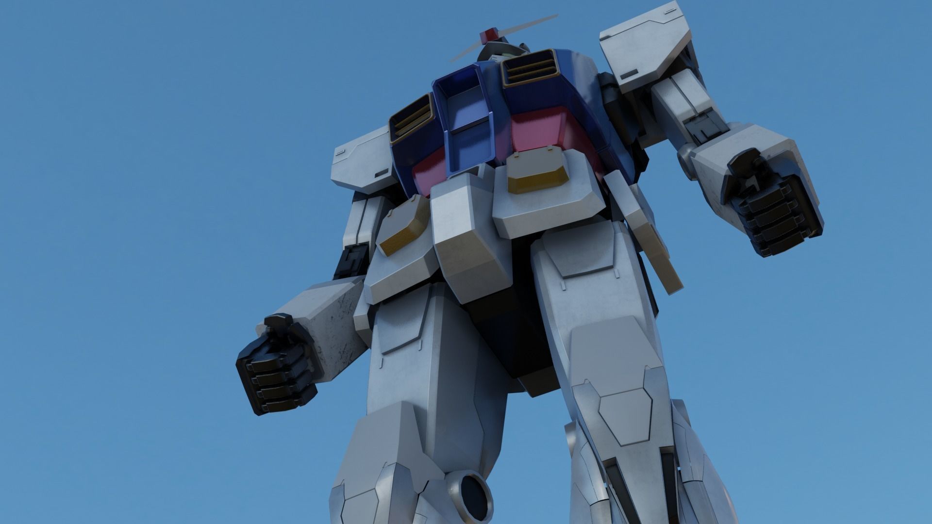 Blender 3D  RX-78 GUNDAM  rigged 3D model_3