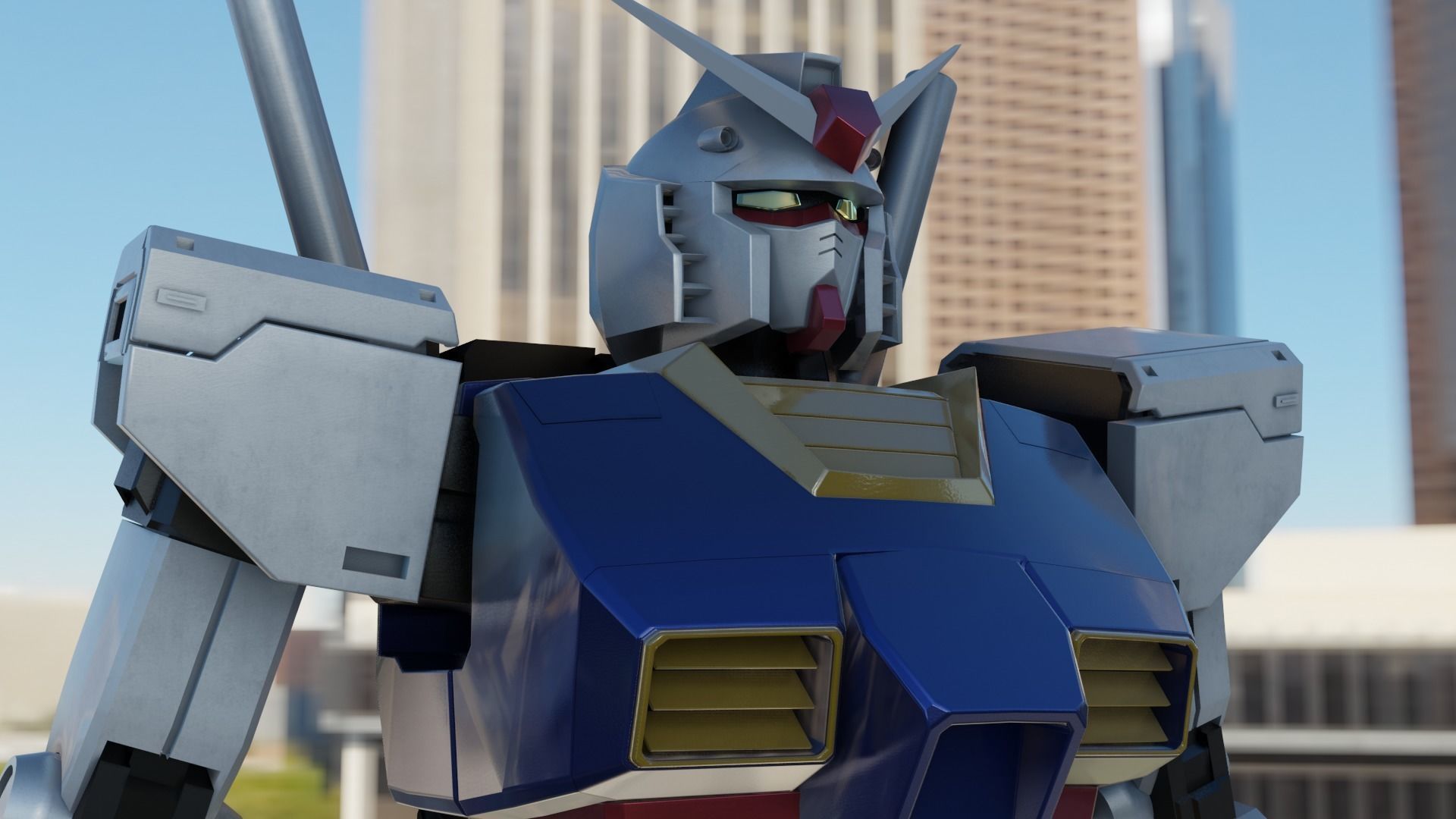 Blender 3D  RX-78 GUNDAM  rigged 3D model_1