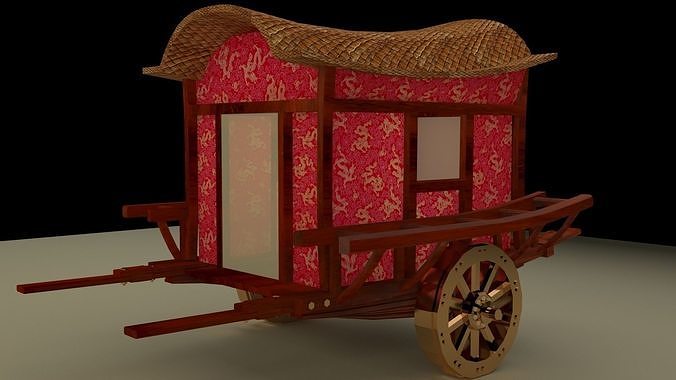 Chinese carriage Low-poly 3D model