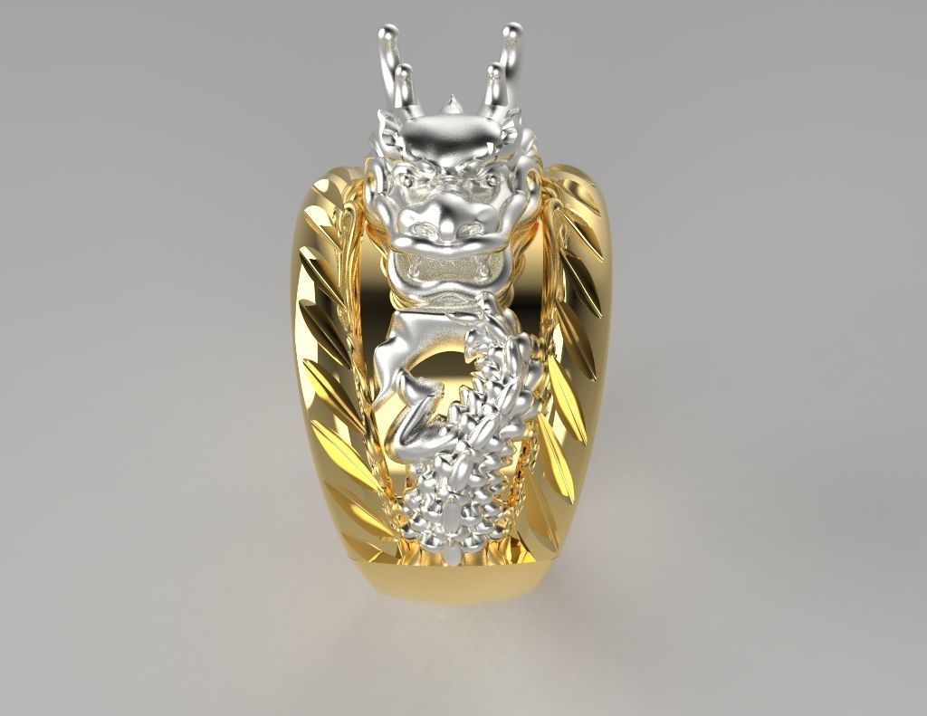 Chinese Dragon Ring 3D print model_2