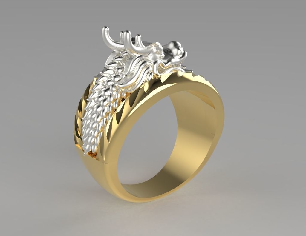 Chinese Dragon Ring 3D print model_3