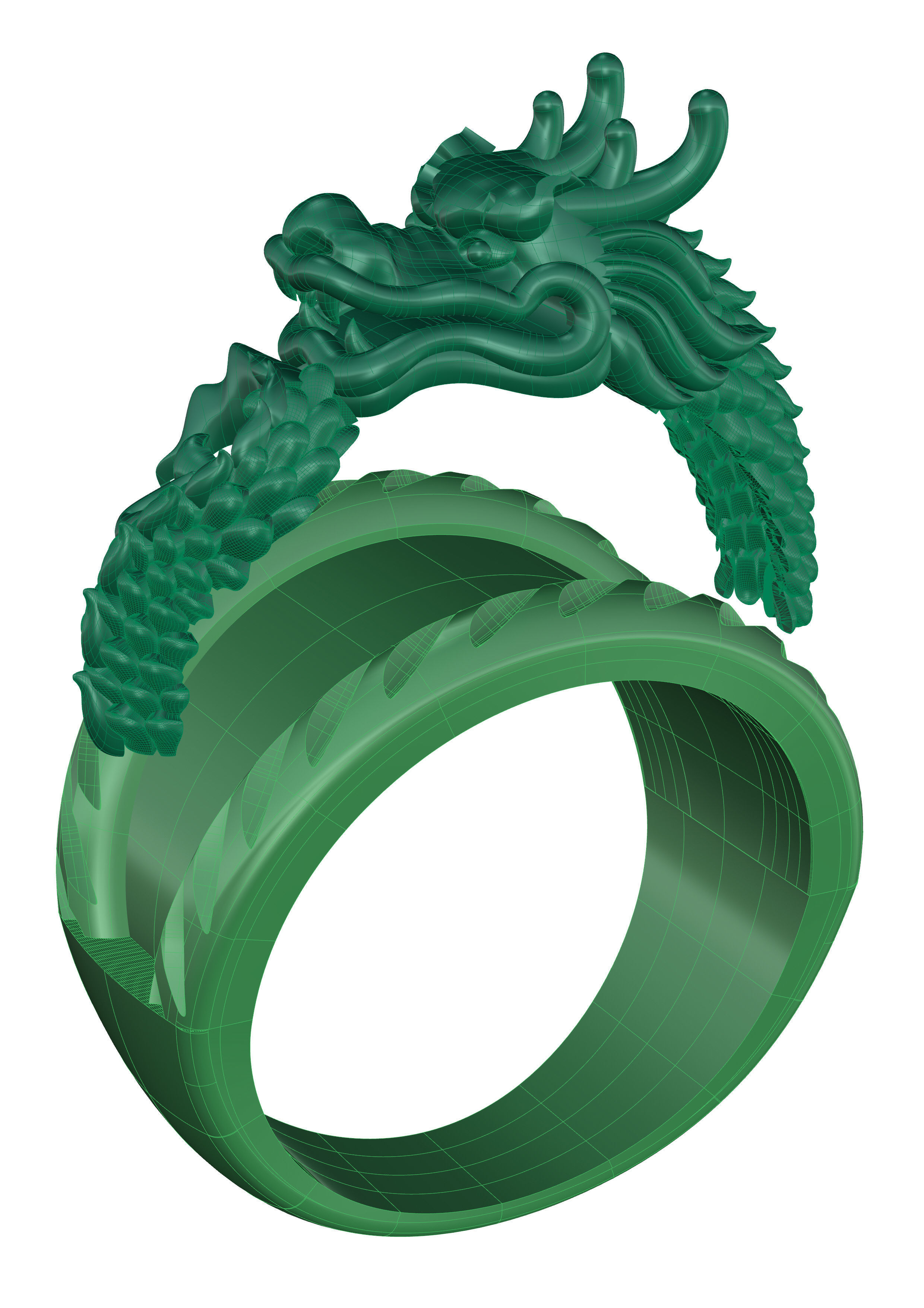 Chinese Dragon Ring 3D print model_6