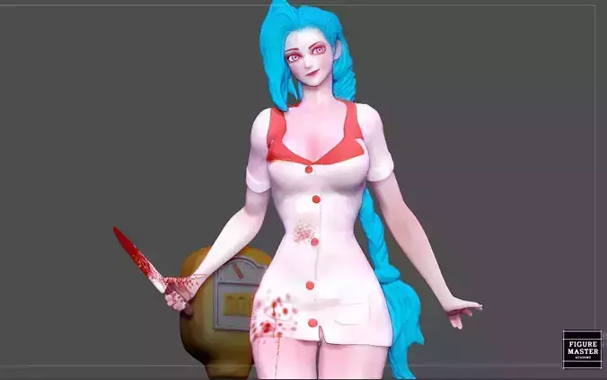 JINX NURSE LEAGUE OF LEGENDS PRETTY GIRL GAME ANIME LOL