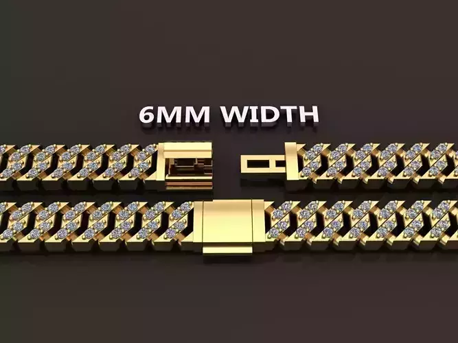 Cuban Diamond Chain Link Box Style 6MM WIDTH 