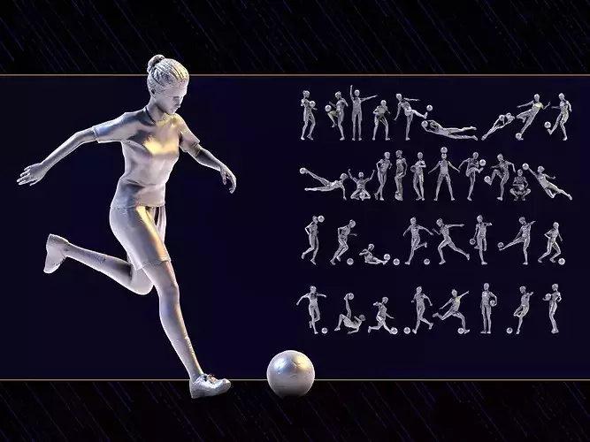 35 Female Soccer player figures