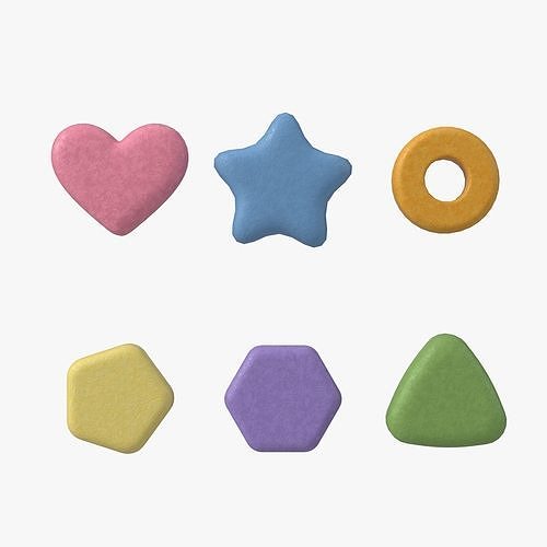 Set of different shaped pills with 4K PBR textures Low-poly 3D model